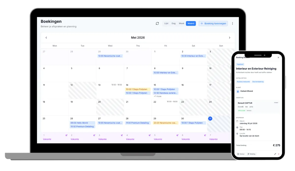 DetailerBuddy dashboard